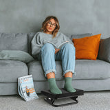 Maclean MC-460 Reposapiés Ergonómico, Reposapiernas, Ángulo Infinitamente Ajustable, Cojín Extraíble