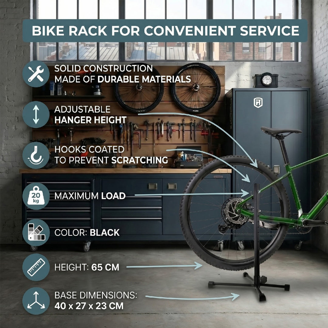 Maclean MC-434 Soporte de Servicio para Bicicletas Acero Carga máx. 20 kg Compatible con Bicicletas MTB con Ruedas de hasta 27,5"