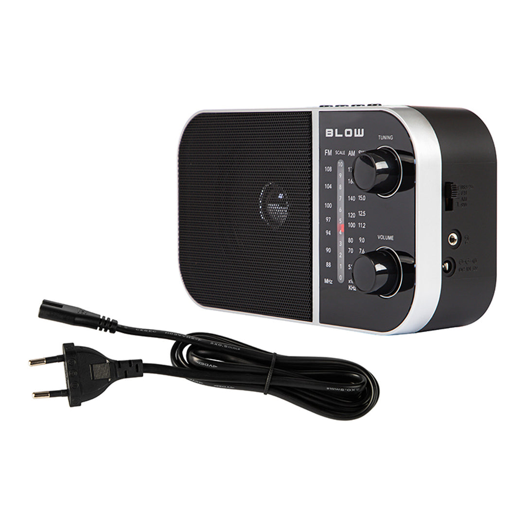 Rádio AM/FM analógico portátil Blow RA6, alimentado por bateria e rede elétrica