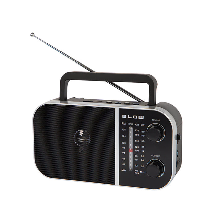 Rádio AM/FM analógico portátil Blow RA6, alimentado por bateria e rede elétrica