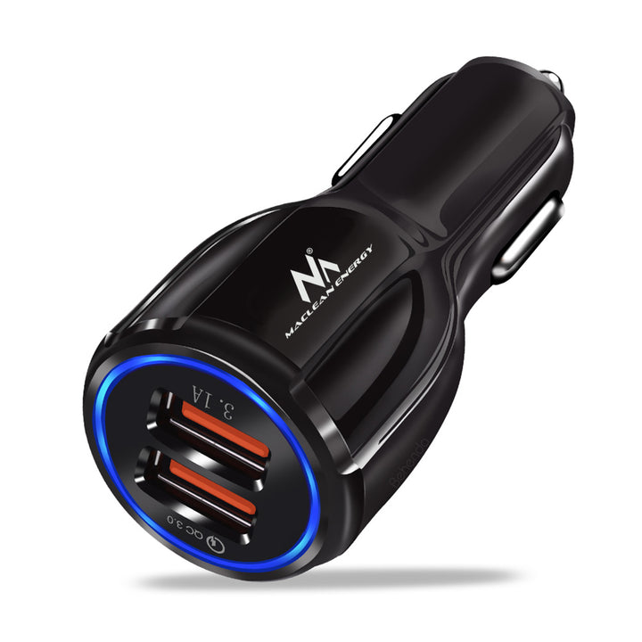 Carregador de isqueiro Maclean, Qualcomm Quick Charge, QC 3.0 - aceita 5 V/3 A, 9 V/1,8 A, 12 V/1,6 A, 5 V/3,1 A com cabo USB Lightning