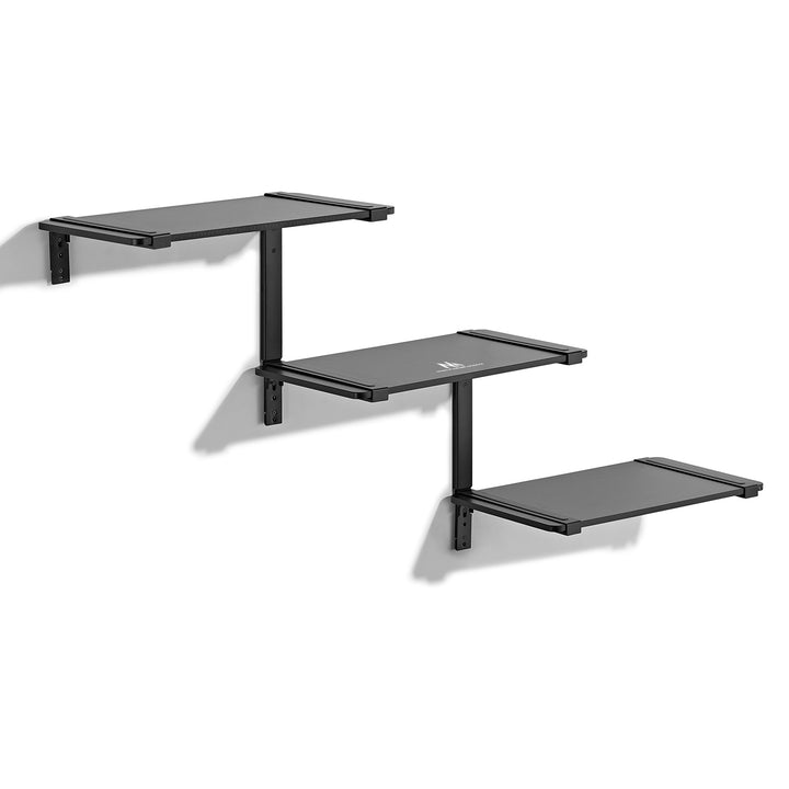 Estante modular de três níveis Maclean MC-974, prateleira de parede, carga máxima de 30 kg