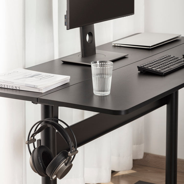 Secretária Ergo Office ER-453 com tampo de 140x68 cm, mola a gás, altura regulável, secretária para estar de pé ou sentado, altura máxima de 115 cm