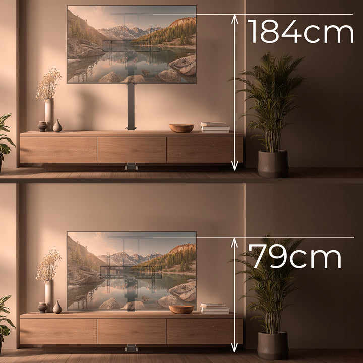 Suporte elétrico retrátil para monitores Maclean MC-866T de 37" a 80", VESA 600x400, máx. 60 kg, compatível com a aplicação TUYA