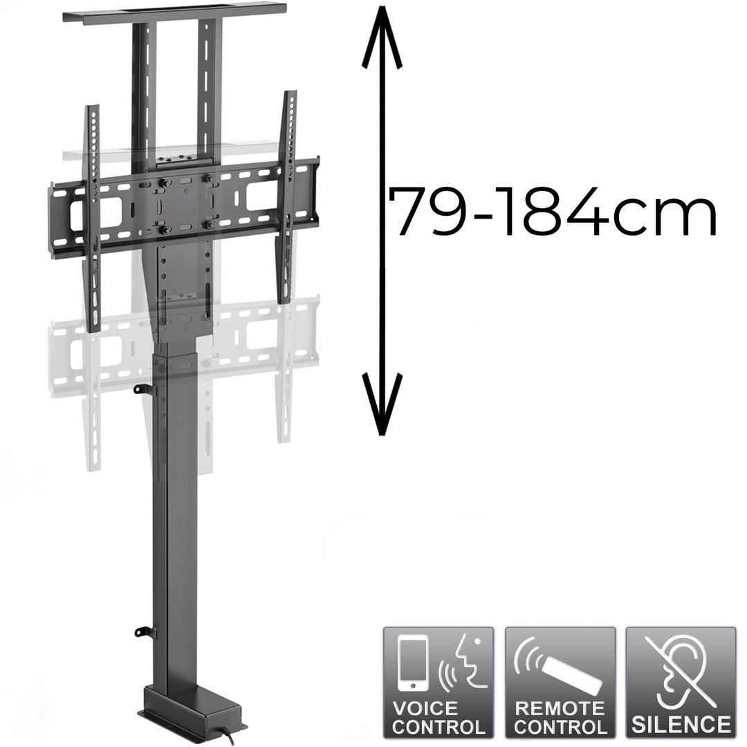 Suporte elétrico retrátil para monitores Maclean MC-866T de 37" a 80", VESA 600x400, máx. 60 kg, compatível com a aplicação TUYA