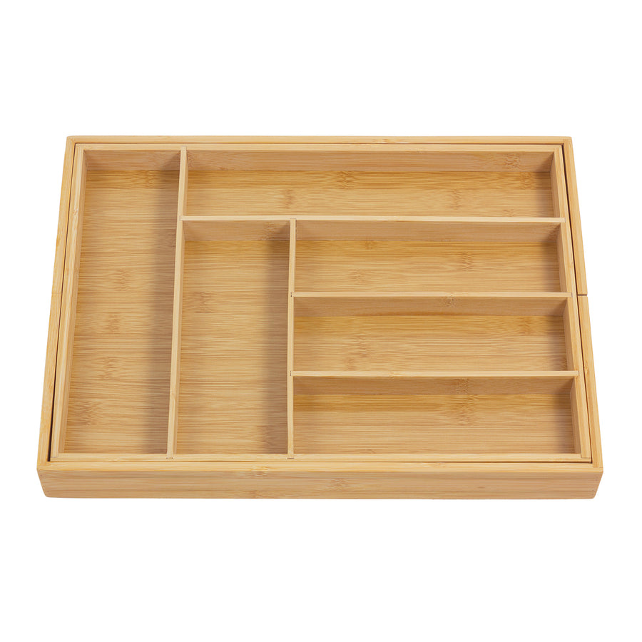 Organizador de cubiertos de bambú extensible GreenBlue, 325-500x430x45mm, GB379