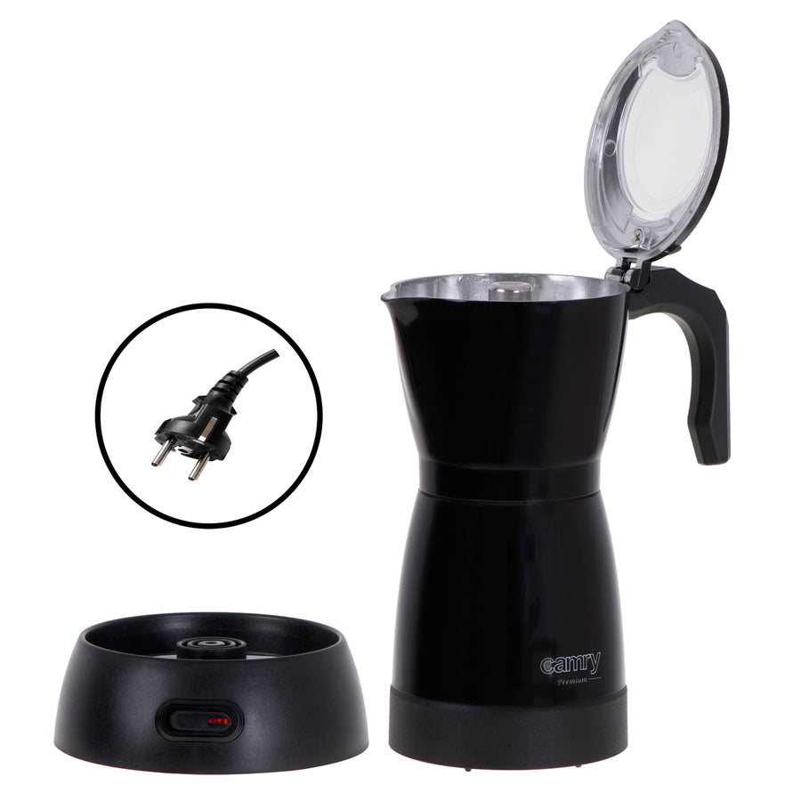 Moka Camry CR 4415B Cafetera eléctrica de 300 ml para 6 tazas de café espresso