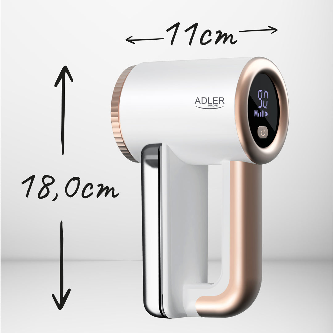 Afeitadora de tejidos Adler, carga USB, pantalla LCD, velocidad de 3 niveles, cepillo, AD 9617