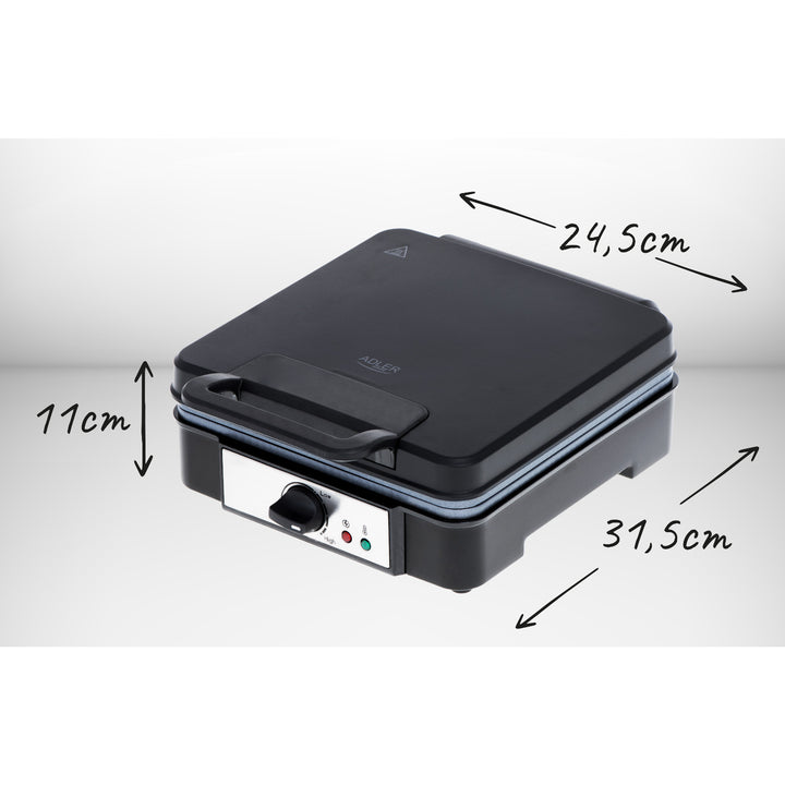 Gofrera Adler, para 4 gofres, control de temperatura, 1800W, AD 3049