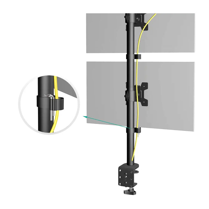 Suporte para monitor Maclean MC-966 para OLED QLED LCD e LED, suporte de mesa duplo, vertical, VESA 75x75 e 100x100, 13-27", 9 kg