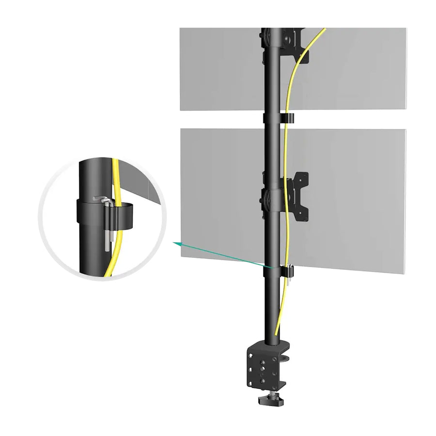 Suporte para monitor Maclean MC-966 para OLED QLED LCD e LED, suporte de mesa duplo, vertical, VESA 75x75 e 100x100, 13-27", 9 kg