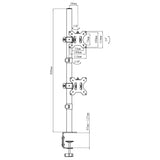 Suporte para monitor Maclean MC-966 para OLED QLED LCD e LED, suporte de mesa duplo, vertical, VESA 75x75 e 100x100, 13-27", 9 kg