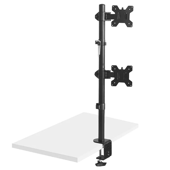 Suporte para monitor Maclean MC-966 para OLED QLED LCD e LED, suporte de mesa duplo, vertical, VESA 75x75 e 100x100, 13-27", 9 kg