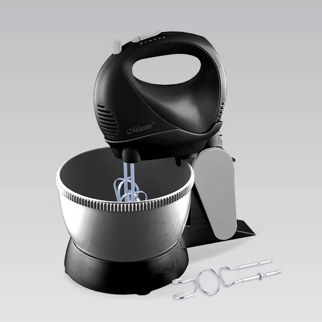 Batidora Maestro, bol giratorio, 5 velocidades, función Turbo, 600W, negra, MR-550