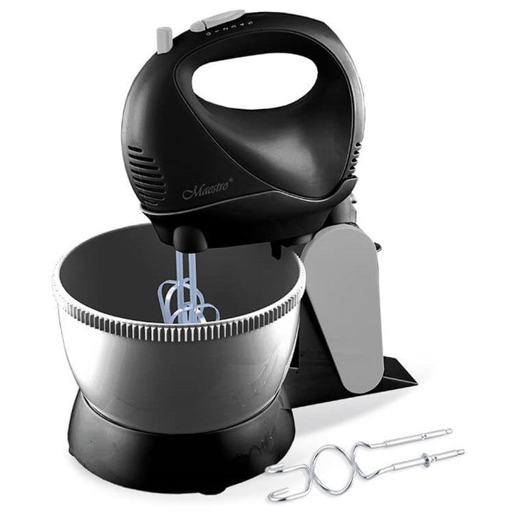 Batidora Maestro, bol giratorio, 5 velocidades, función Turbo, 600W, negra, MR-550