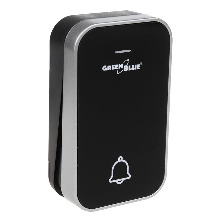 Campainha sem fios GreenBlue Kinetic, sem bateria, 38 melodias, preta, alcance até 200 m, IP44, GB157 B