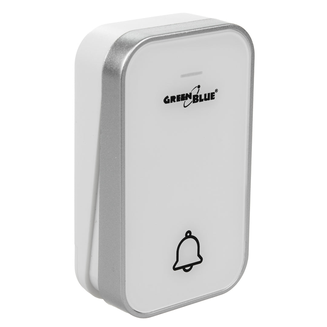 Campainha sem fios GreenBlue Kinetic, sem bateria, 38 melodias, branca, alcance até 200 m, IP44, GB157 W