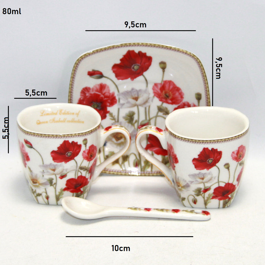 Conjunto de chávena e pires em porcelana Queen Isabell W9PWH06-09596