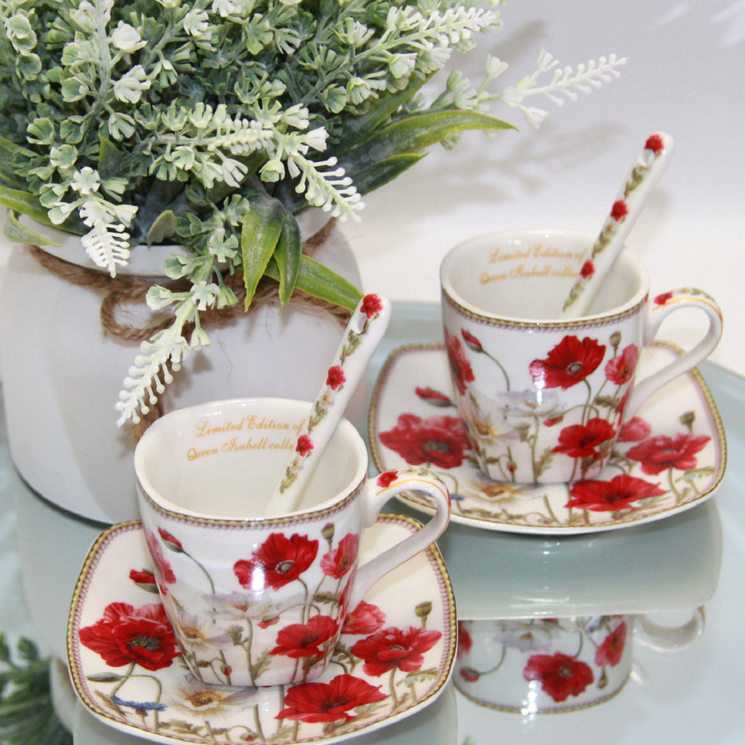 Conjunto de chávena e pires em porcelana Queen Isabell W9PWH06-09596