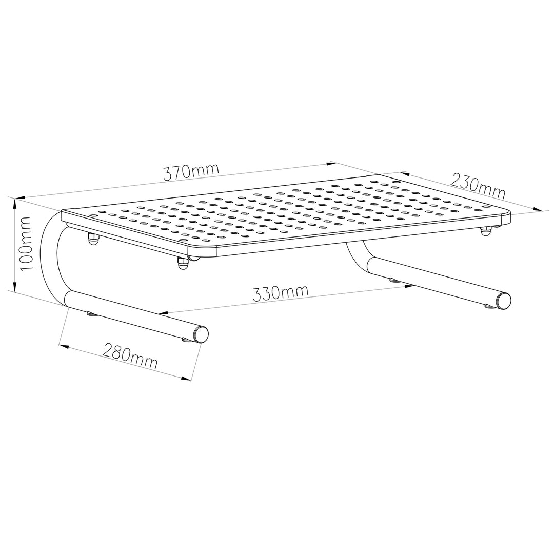 Suporte ergonómico para monitor/portátil Maclean MC-948, carga máxima: 20 kg, superfície perfurada, concebido para monitores com diagonal de ecrã de 13 a 32 pol.