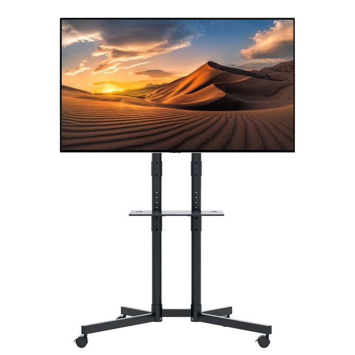 Suporte de pedestal móvel profissional Maclean MC-951 com rodas, adequado para TVs/ecrãs de 32" a 70" até 40 kg, padrão VESA 600x400, suporte universal para TV
