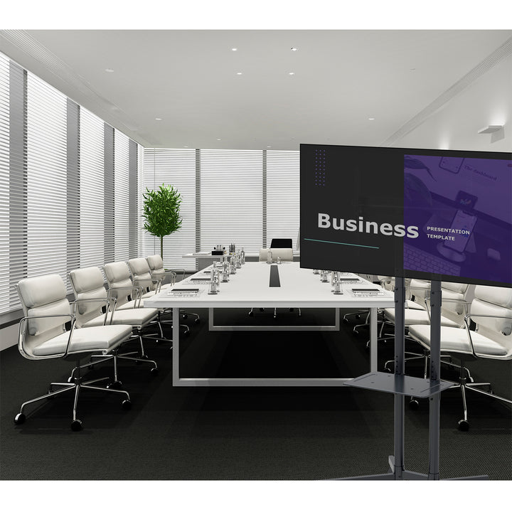 Suporte de pedestal móvel profissional Maclean MC-951 com rodas, adequado para TVs/ecrãs de 32" a 70" até 40 kg, padrão VESA 600x400, suporte universal para TV