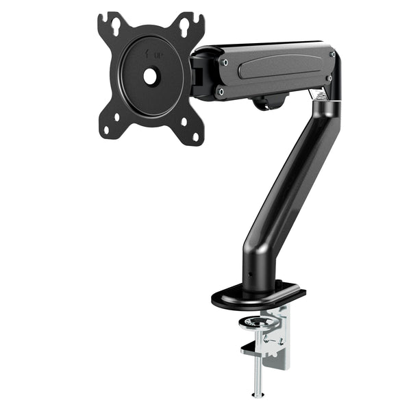 Suporte de monitor com mola a gás Maclean MC-860N para ecrãs de 13 a 27" até 8 kg, braço para monitor, suporte de mesa giratório e inclinável, VESA 75x75 e 100x100