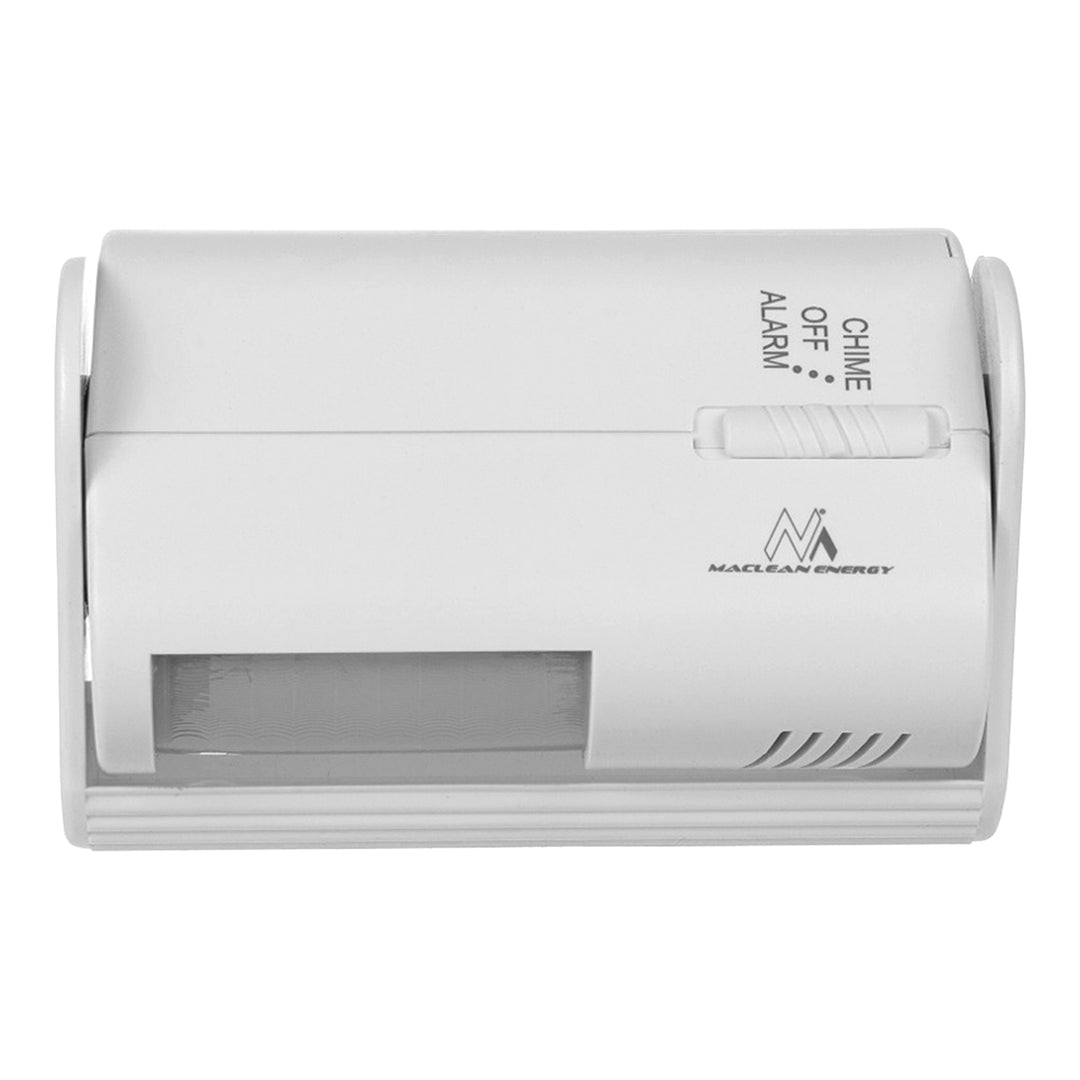 Dispositivo de sinalização de entrada sem fios Maclean MCE311 W, sensor PIR, alcance de 8 m, alimentação por bateria de 9 V CC, volume acima de 70 dB