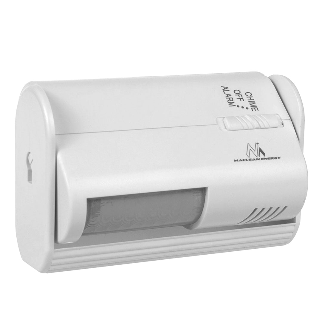 Dispositivo de sinalização de entrada sem fios Maclean MCE311 W, sensor PIR, alcance de 8 m, alimentação por bateria de 9 V CC, volume acima de 70 dB