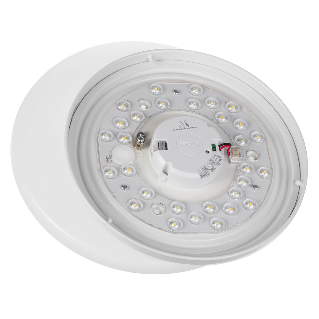 Luminária de teto LED Maclean MCE347 com sensor, sensor de micro-ondas 5,8 GHz, 4000 K, 12 W, 950 lm, IP44
