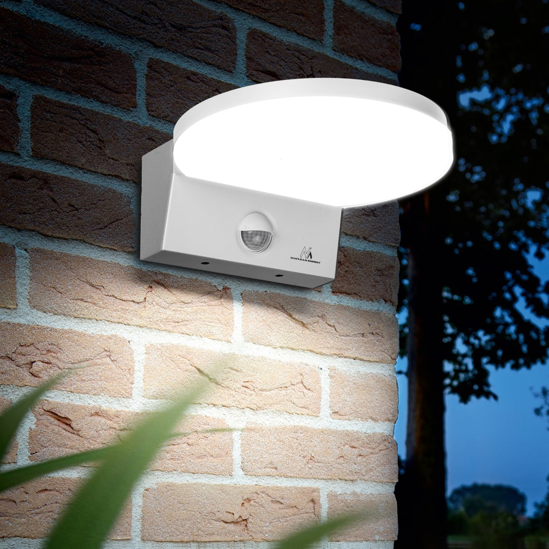 Maclean MCE344 W Luz de sensor de movimento LED, sensor de movimento PIR, branca, 15 W, IP65, 1560 lm, branco neutro (4000 K)