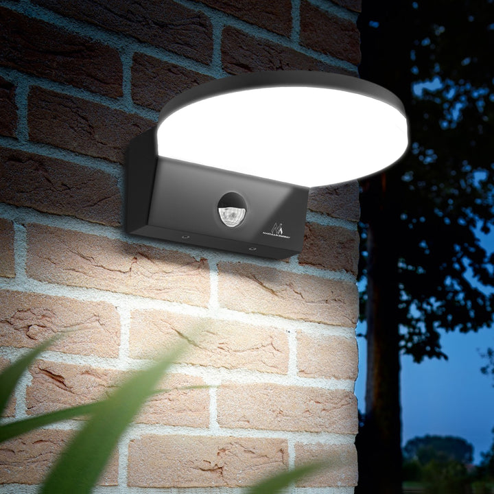 Maclean MCE344 GR Luz de sensor de movimento LED, sensor de movimento PIR, cinzento, 15 W, IP65, 1560 lm, branco neutro (4000 K)