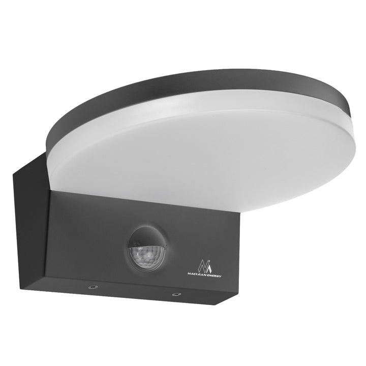 Maclean MCE344 GR Luz de sensor de movimento LED, sensor de movimento PIR, cinzento, 15 W, IP65, 1560 lm, branco neutro (4000 K)