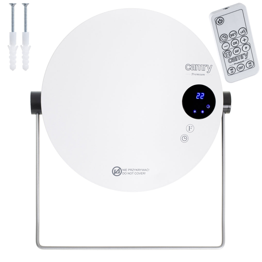 Calefactor de baño Camry, potencia 2000W, 2 niveles de calefacción, pantalla LCD, mando a distancia, CR 7747