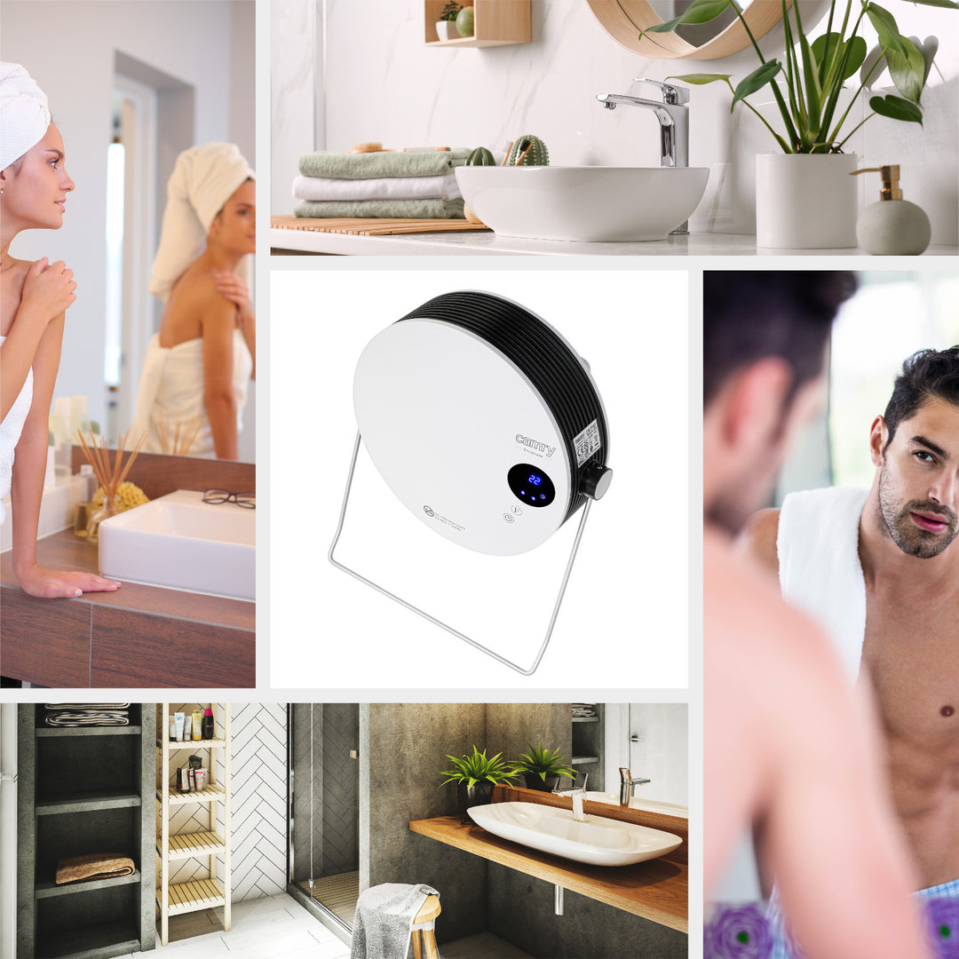 Calefactor de baño Camry, potencia 2000W, 2 niveles de calefacción, pantalla LCD, mando a distancia, CR 7747
