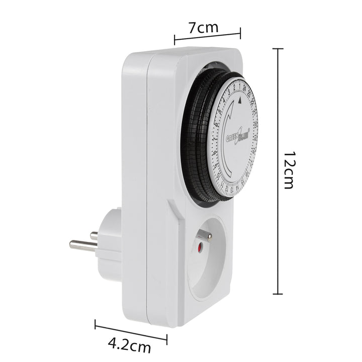 Interruptor mecânico de tempo GreenBlue GB360 E, 48 programas, carga máxima de 16 A, IP20