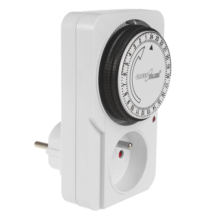 Interruptor mecânico de tempo GreenBlue GB360 E, 48 programas, carga máxima de 16 A, IP20