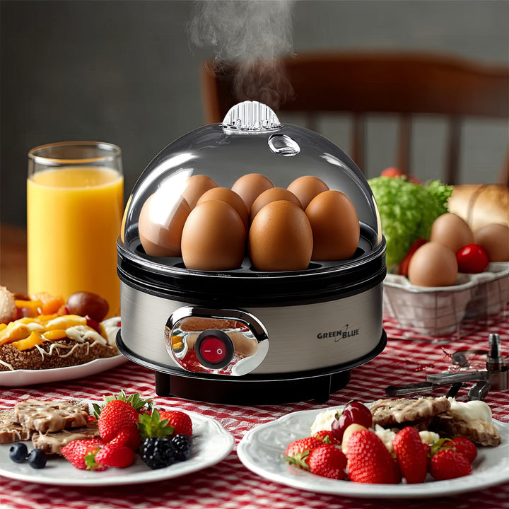 GreenBlue GB572 Cocedor de Huevos Automático, Potencia 400W, hasta 7 Huevos, Vaso Medidor, 220-240V~, 50 Hz