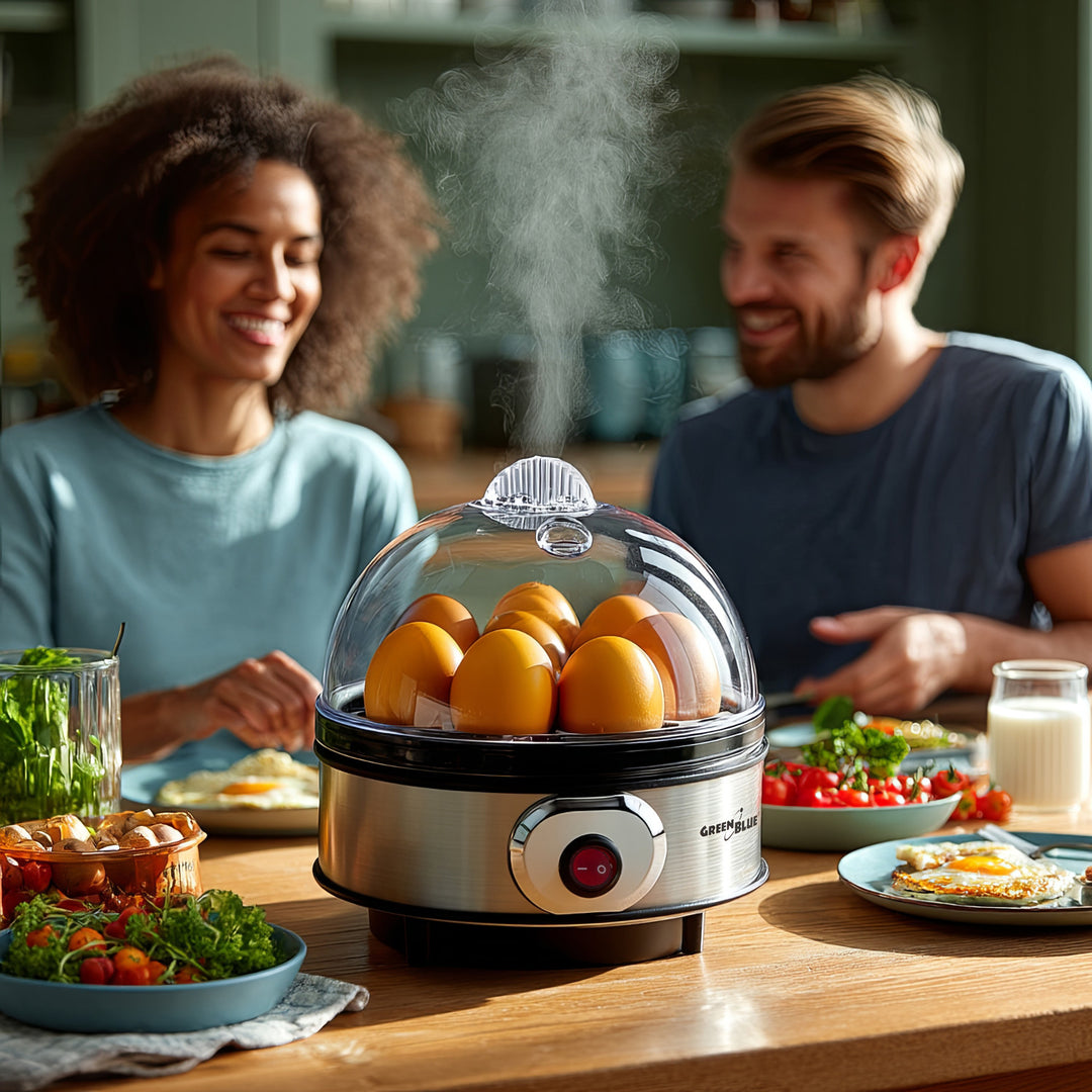 GreenBlue GB572 Cocedor de Huevos Automático, Potencia 400W, hasta 7 Huevos, Vaso Medidor, 220-240V~, 50 Hz