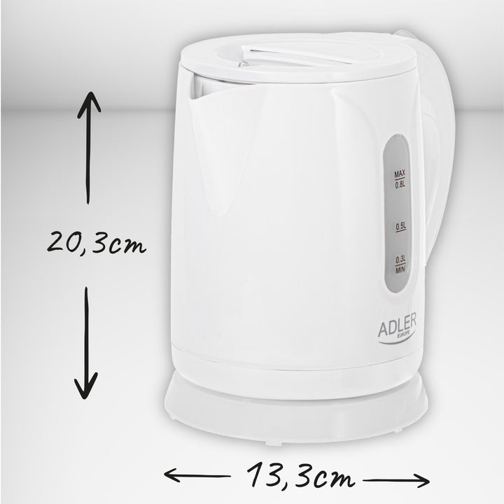Hervidor eléctrico inalámbrico Adler, capacidad 0,8 l, potencia 850 W, AD1371
