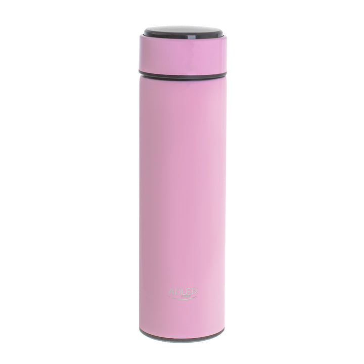 Termo Adler, pantalla táctil LED, capacidad 473 ml, color rosa, AD 4506