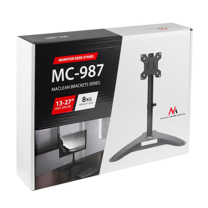 Suporte para monitor Maclean MC-987, Max VESA 100x100, 13-27", 8 kg