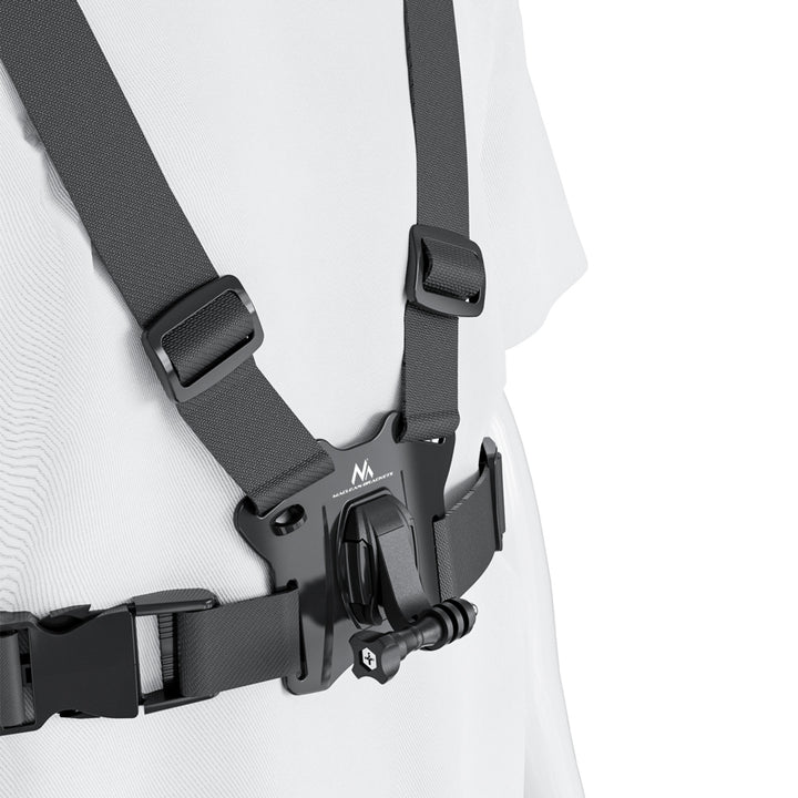 Suporte universal 2 em 1 para correia peitoral Maclean MC-294, suporte desportivo para smartphone e câmara de ação, compatível com câmaras GoPro, etc., rotação de 360°