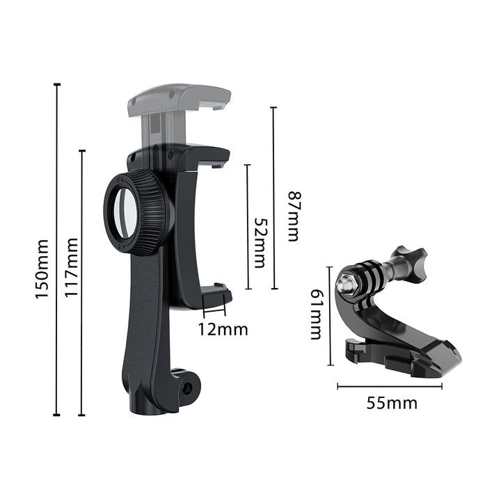 Suporte universal 2 em 1 para correia peitoral Maclean MC-294, suporte desportivo para smartphone e câmara de ação, compatível com câmaras GoPro, etc., rotação de 360°