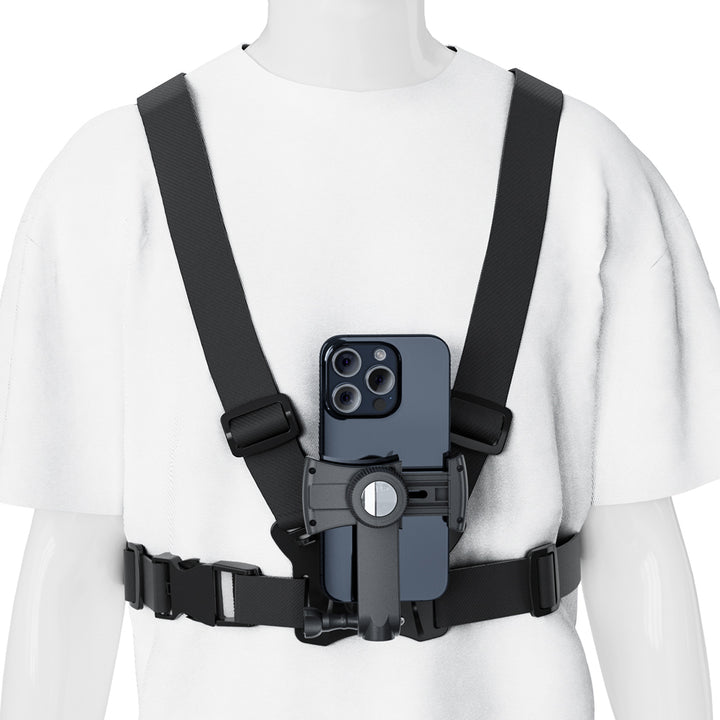 Suporte universal 2 em 1 para correia peitoral Maclean MC-294, suporte desportivo para smartphone e câmara de ação, compatível com câmaras GoPro, etc., rotação de 360°