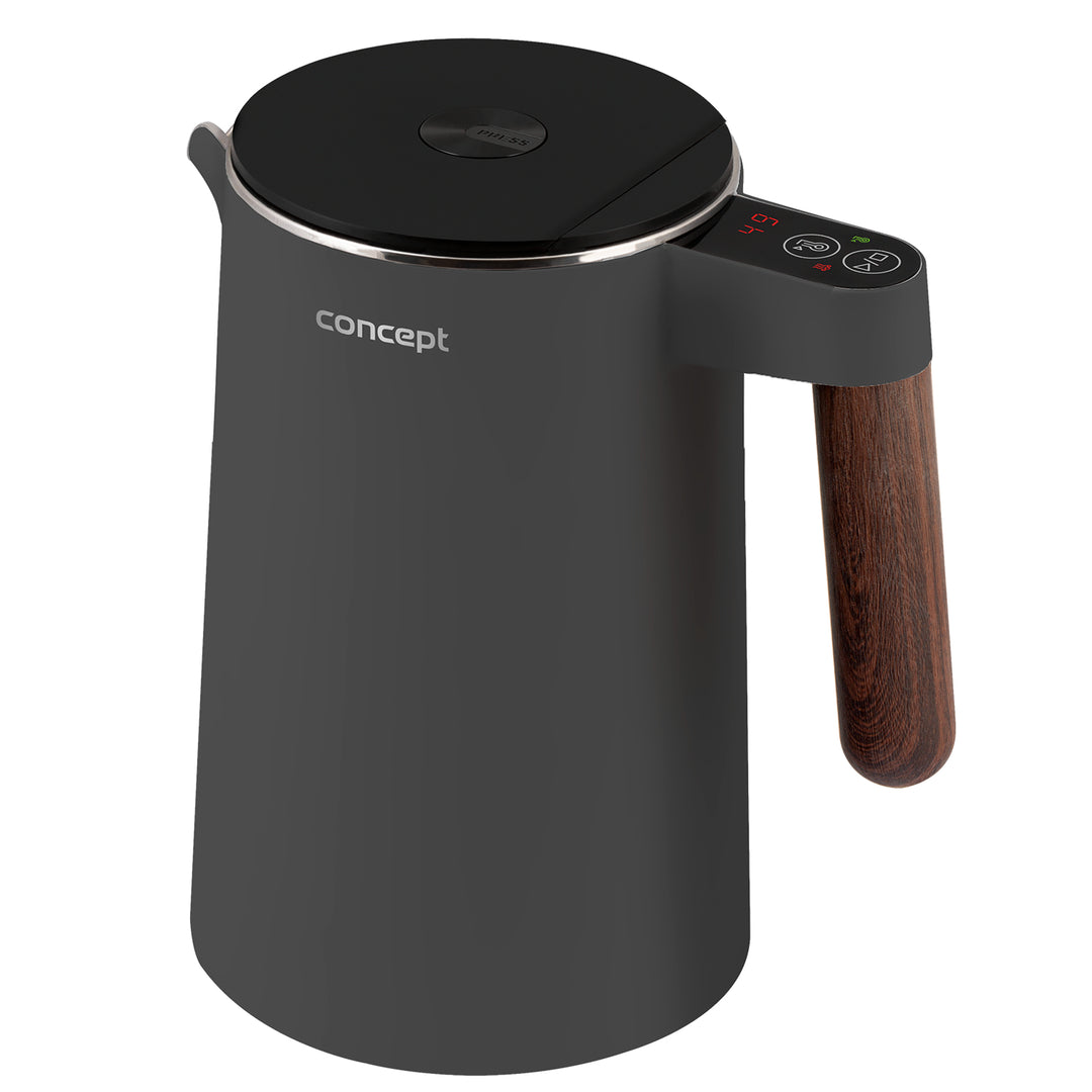 Chaleira Concept Norwood RK3305 em aço inoxidável com controlo de temperatura e aquecimento, 1,5 L, 1850-2200 W, cinzento-escuro