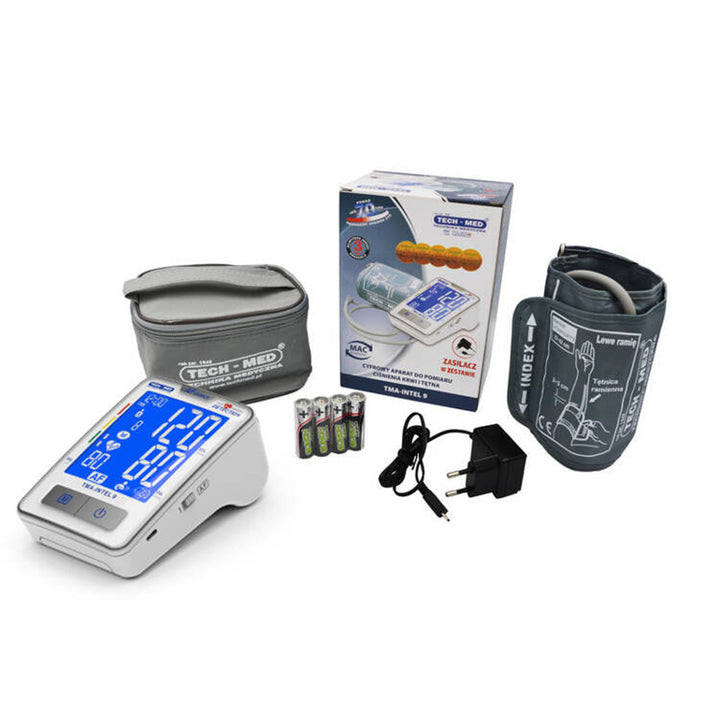 Tensiómetro Tech-Med, detección de fibrilación auricular, pantalla LCD, TMA-INTEL 9