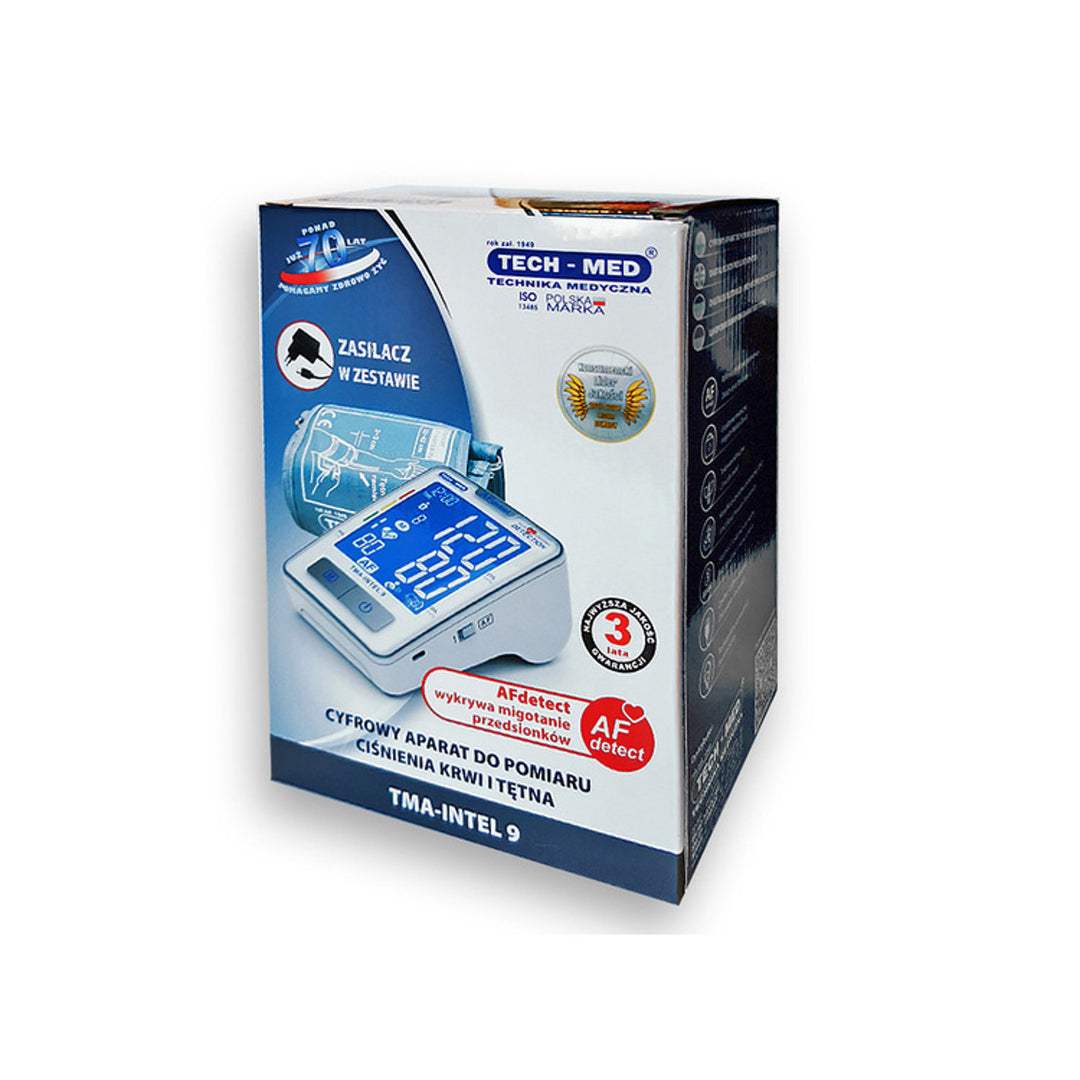 Tensiómetro Tech-Med, detección de fibrilación auricular, pantalla LCD, TMA-INTEL 9