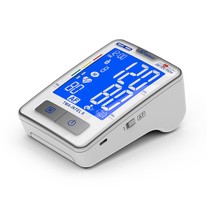 Tensiómetro Tech-Med, detección de fibrilación auricular, pantalla LCD, TMA-INTEL 9