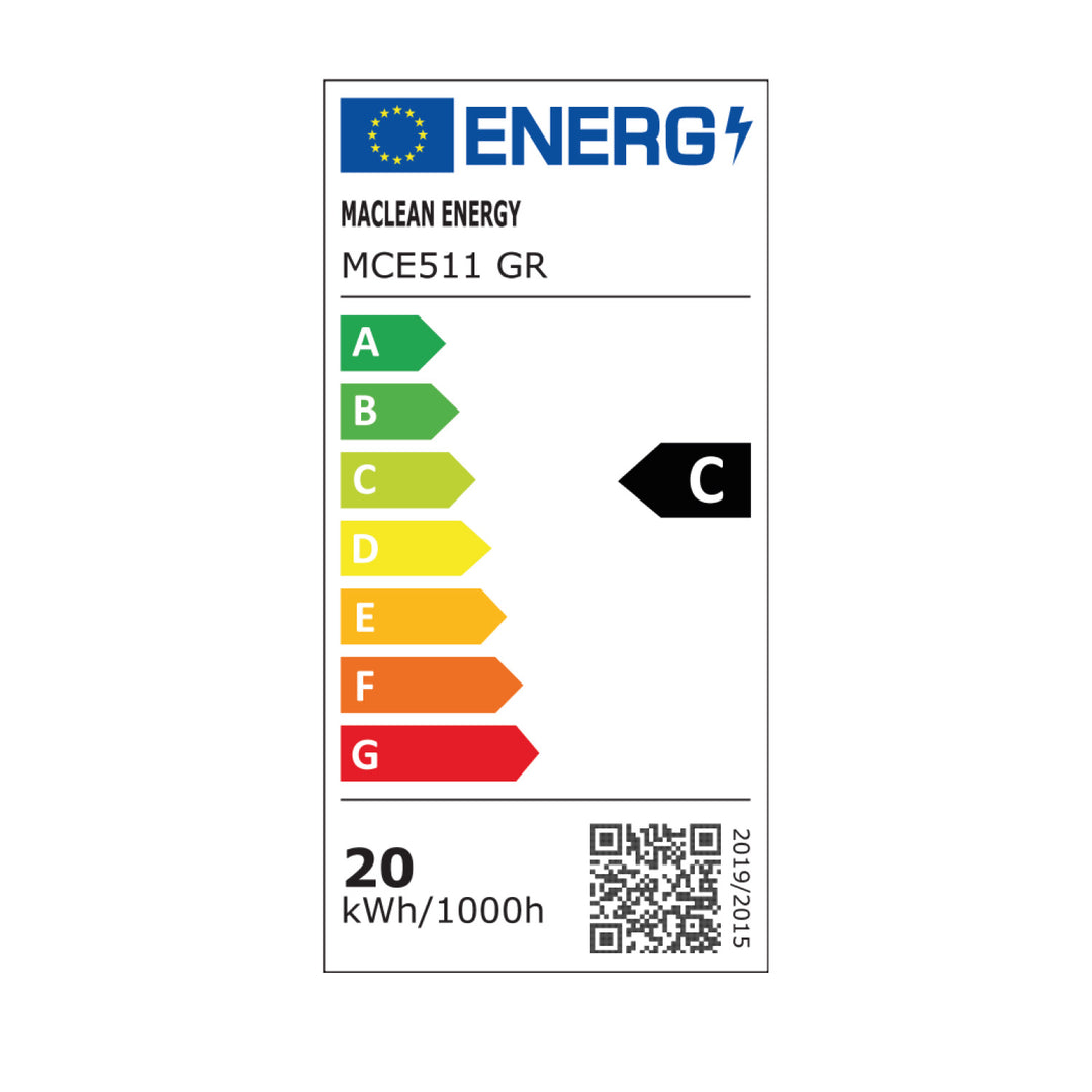 Maclean MCE511 GR Aplique LED, Iluminación de Pared para Interior y Exterior, Aplique, 20W, IP65 Resistente al Agua, 2750lm, Blanco Neutro 4000K